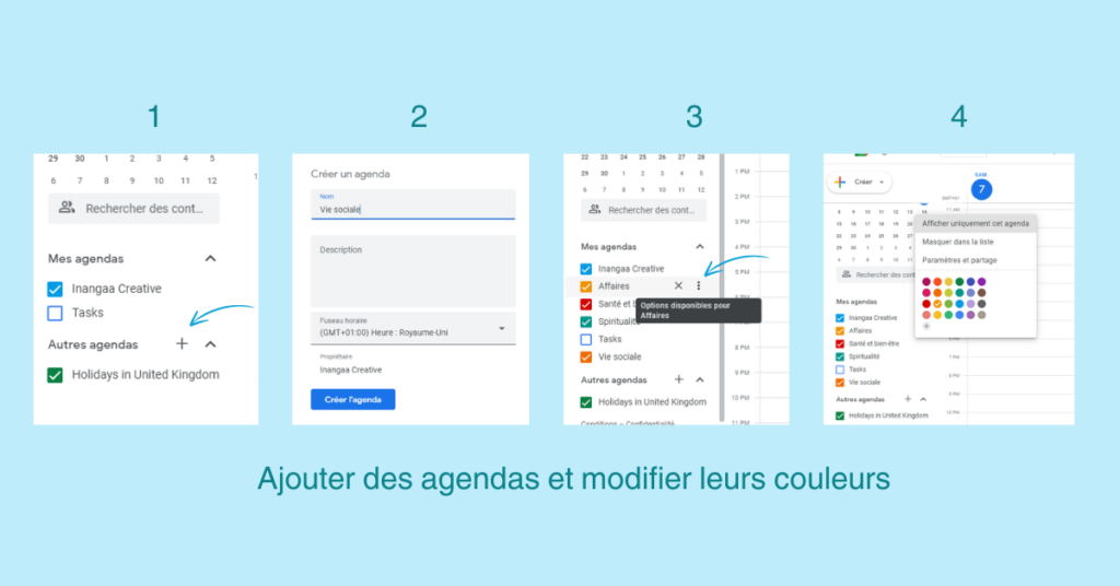 Créer un agenda dans Google Agenda