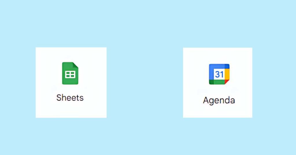 Google sheets et Google agenda